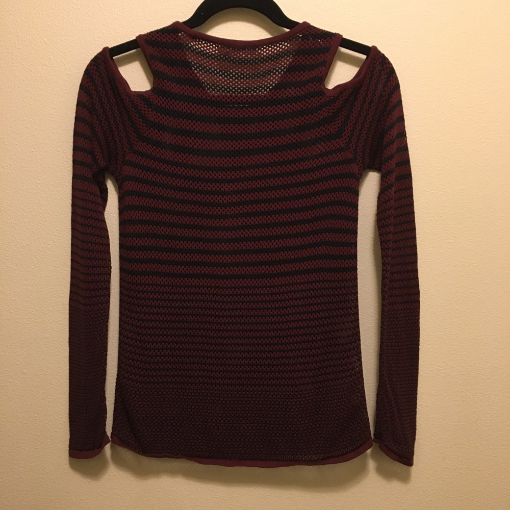 Rag & Bone Quinn Stripe Cold Shoulder Net Top - image 8